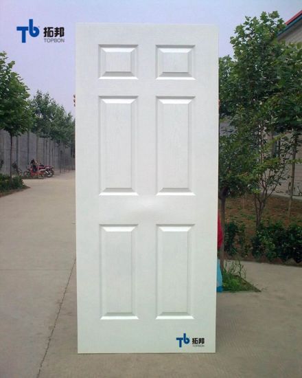 Piel de puerta laminada de imprimación blanca de precio barato para el mercado exterior