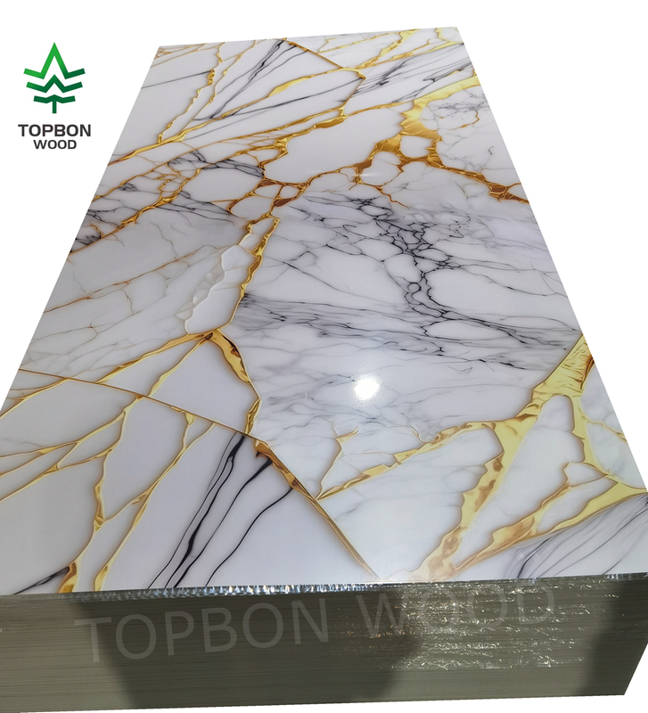 Panel de muro de lámina de mármol de PVC UV para interior