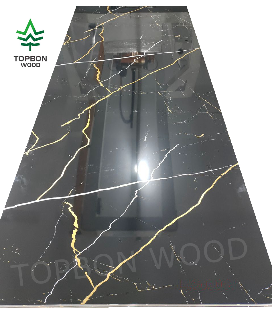 Panel de muro de lámina de mármol de PVC UV para interior