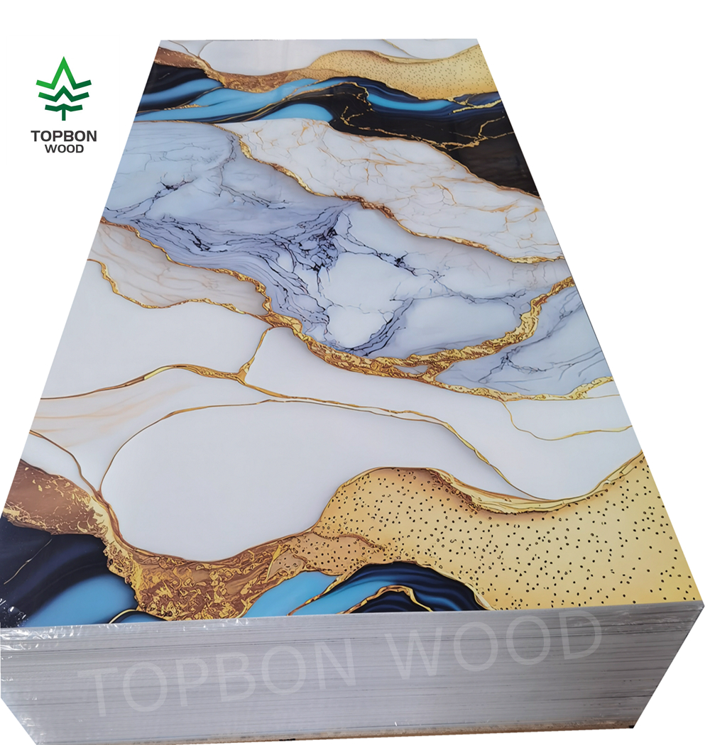 Panel de muro de lámina de mármol de PVC UV para interior